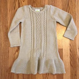 Sparkly soft gold sweater dress
